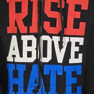 WWE JOHN CENA RISE ABOVE HATE BLACK ZIP UP HOODIE
